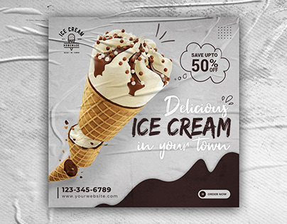 Ice Cream Ads Post | Social Media Post Design