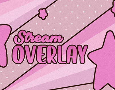 Twitch stream overlay - Pink stars