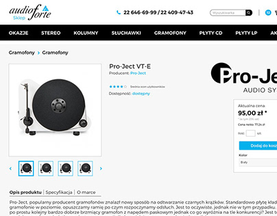 Web project for Audioforte audio store
