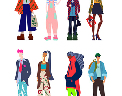 Collection of fashionable outfits