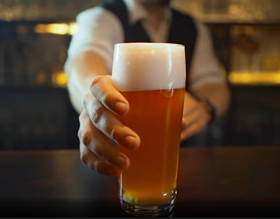 Beer commercial from stock footages