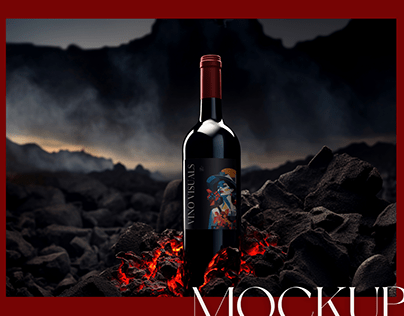 Project thumbnail - Bordeaux Bottle Mockup with Red Wine No.9