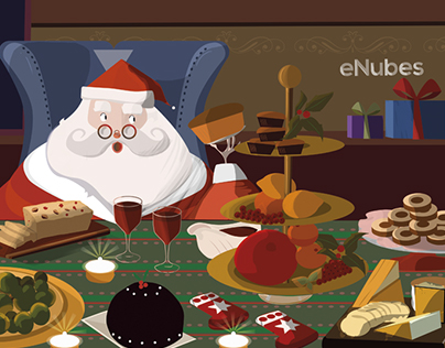 Santa Claus Dinner - Illustration