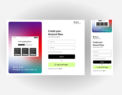Sign up page | Responsive Design