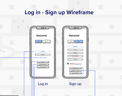 Log In - Sign Up Wireframe