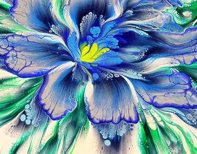 (244) Beautiful blue flower made with paper napkin