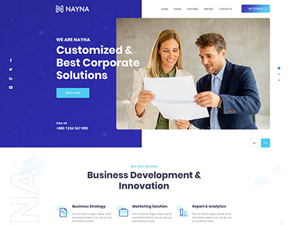 Nayna landing page design