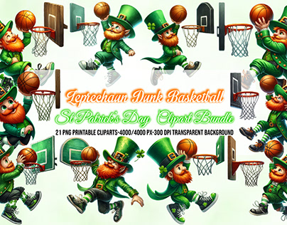 St. Patrick's Day Leprechaun dunk basketball