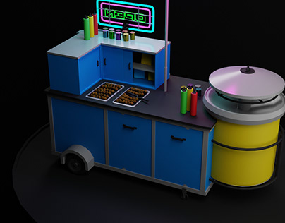 Cyberpunk Street Food Cart