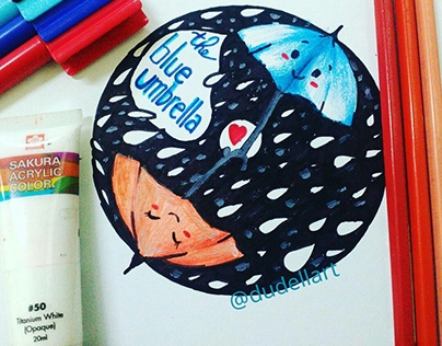 the blue umbrella