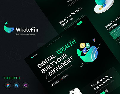 Whalefin - Crypto Platform Full Website Redesign