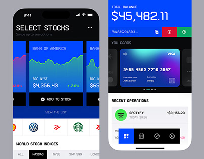 Finance dashboard mobile app ui