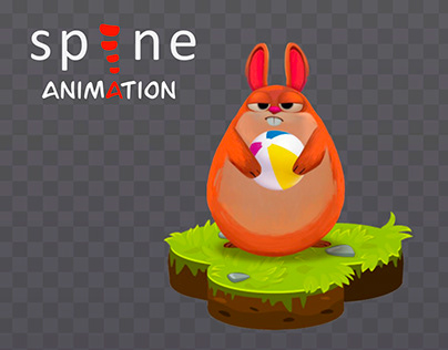2D Spine animation for games. Bunny: idle and action