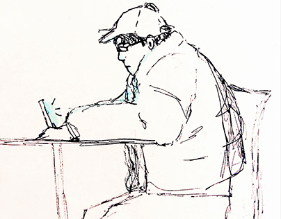 Sketch de hombre sentado