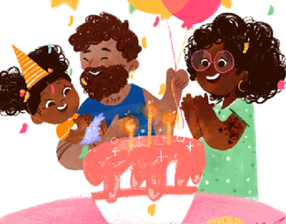 Ilustração Infantil | festa de aniversário