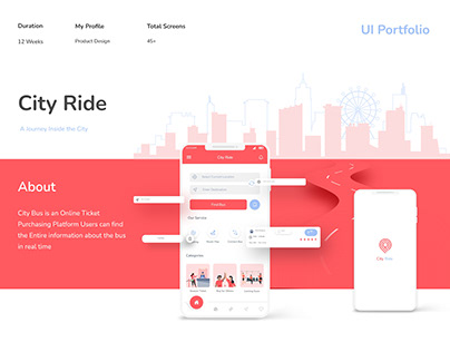 City Ride UI portfolio - Local bus transportation app