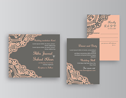 Wedding Invitation Design With Lace Pattren