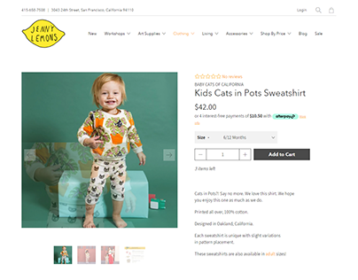 Kids Cats | E-commerce product page