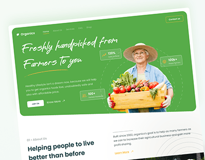 Organicx - Agriculture Landing Page