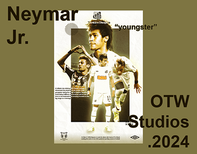 Neymar Jr. Santos Typography Poster
