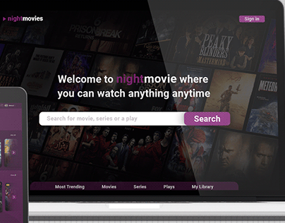 night movies' website (UI Design)
