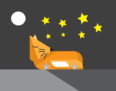 Sleeping fox Illustrator
