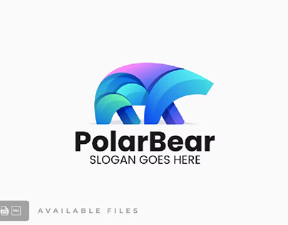 Polar Bear Gradient Colorful Logo