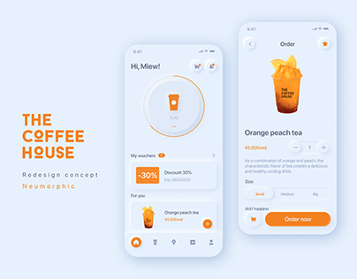 THE COFFEE HOUSE app | Neumorphic concept