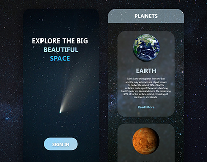 UI Design Concept for Astronomy Mobile Application