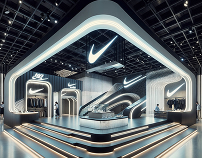 Nike futuristic ai generated store