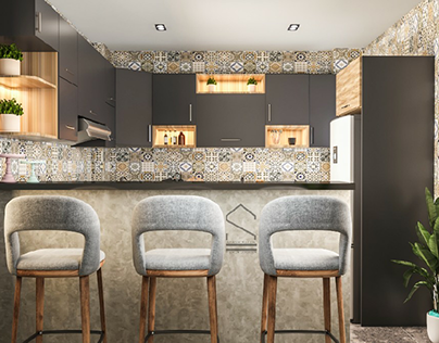 modern kitchen design
grey and wood