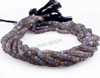 Natural Labradorite Smooth Heishi Tyre Gemstone Beads