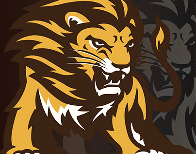 lion logo with illustration