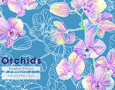 Orchids seamless pattern