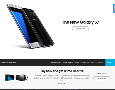 Marketing Landing Page for the Samsung Galaxy S7