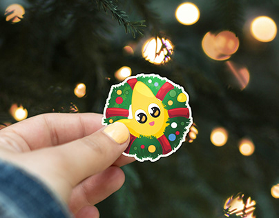 Little Star. Christmas Stickers Design.