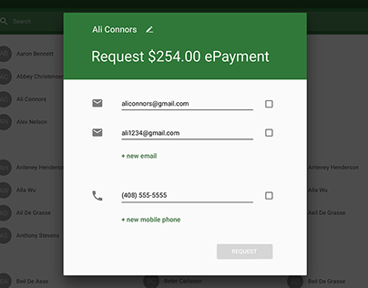 ePay Clover App Request Pay Dialog
