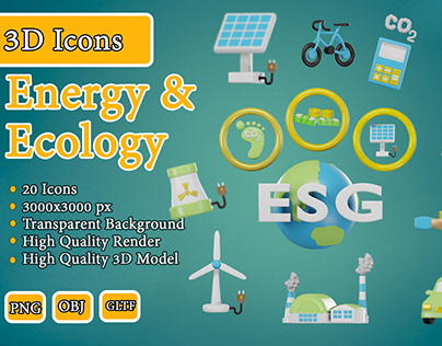 Energy & Ecology icon set