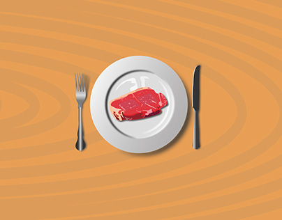 beef recipie with plate and spoon illustration