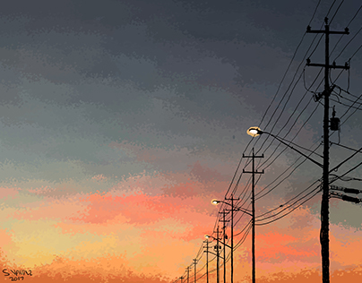 Telephone Pole Sunset