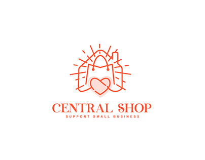 Retail Shop logo with heart, house and bag concept