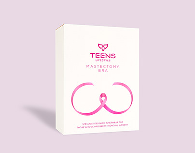 Package cover Design (Teens Mastectomy Bra)