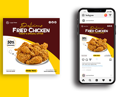 fried chicken food social media post