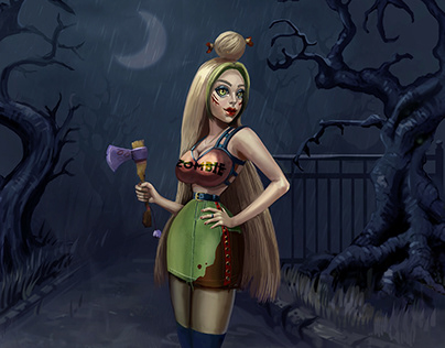 Poster for the game "Blondes vs. Zombies"