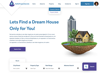 Landing Page UI Design of Rafid Properties