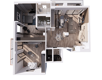 Modern apartment visualization - Rome