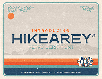 Project thumbnail - Hikearey - Retro Serif Font