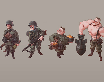 NAZI soldiers character design for a videogame