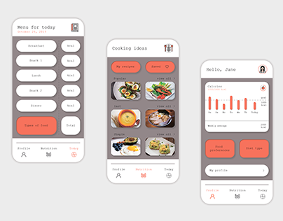 Food diary app concept