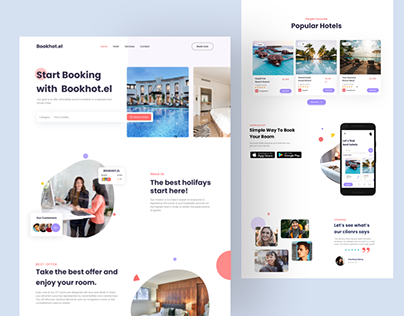 Landing Page UI/UX Design for Online Hotel Booking